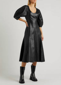 Chloe - Paneled Leather Midi Dress