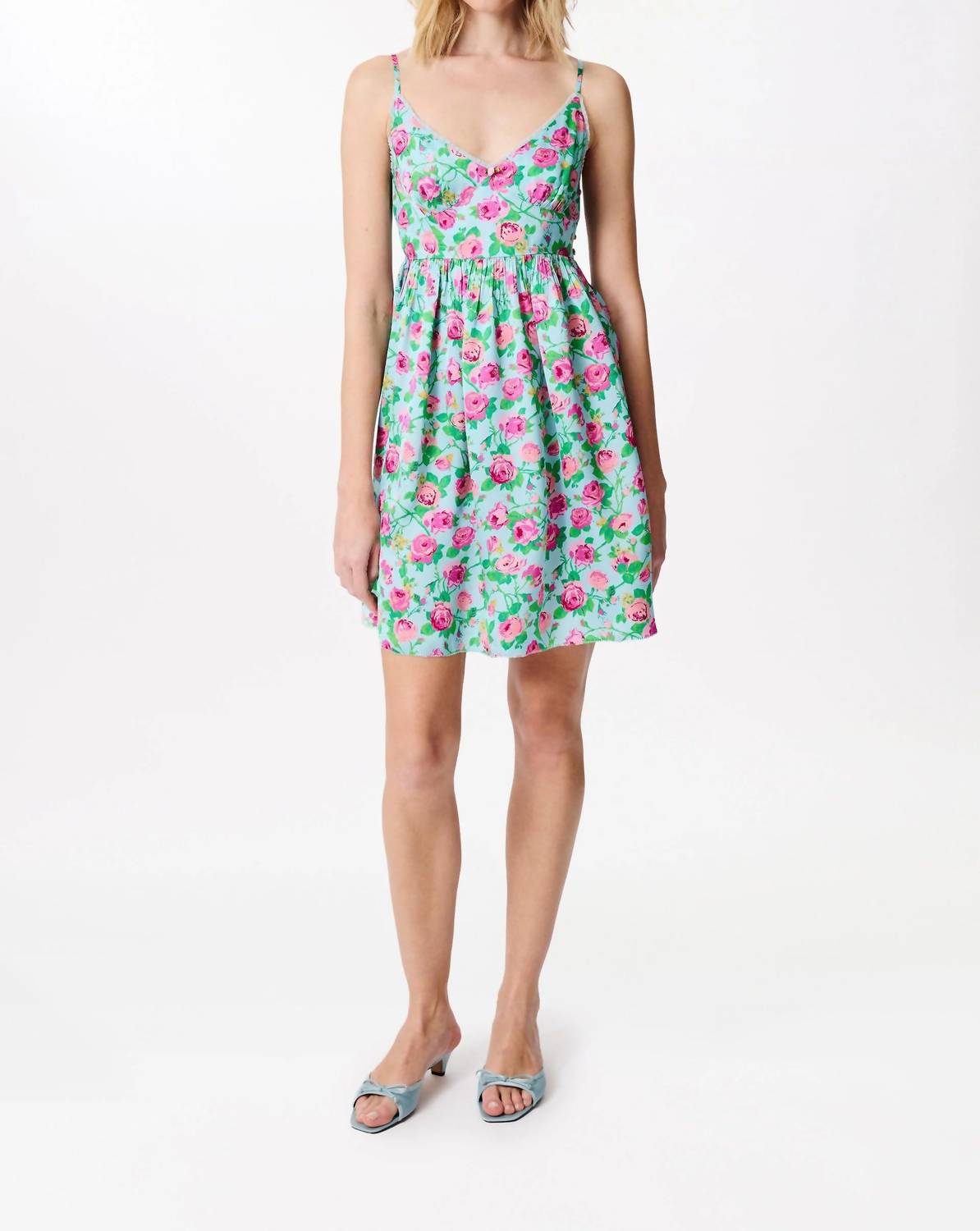 Manoush - Rose Print Slip Mini Dress