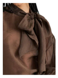 STEVE MADDEN Sutton Tie Top in dark espresso - women's blouse - alternate view