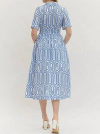 Entro - Geometric Print Midi Dress