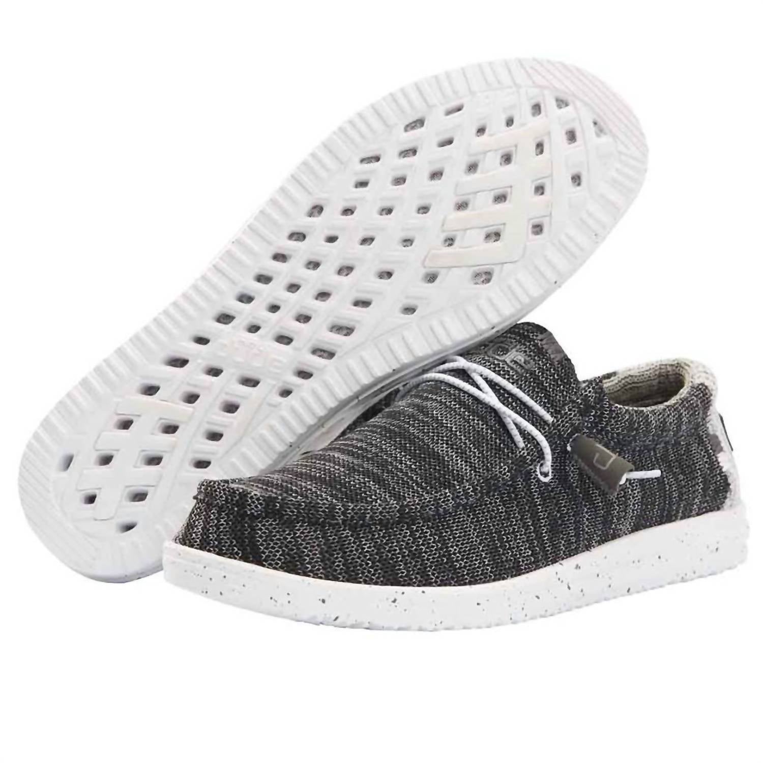 HEY DUDE Men's Walley Free Shoe in phantom - men's loafer - detail view