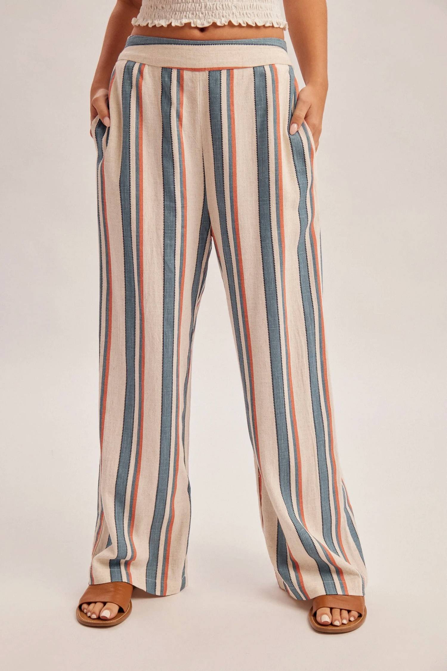 Hem & Thread - Aisa Stripe Pull On Pants