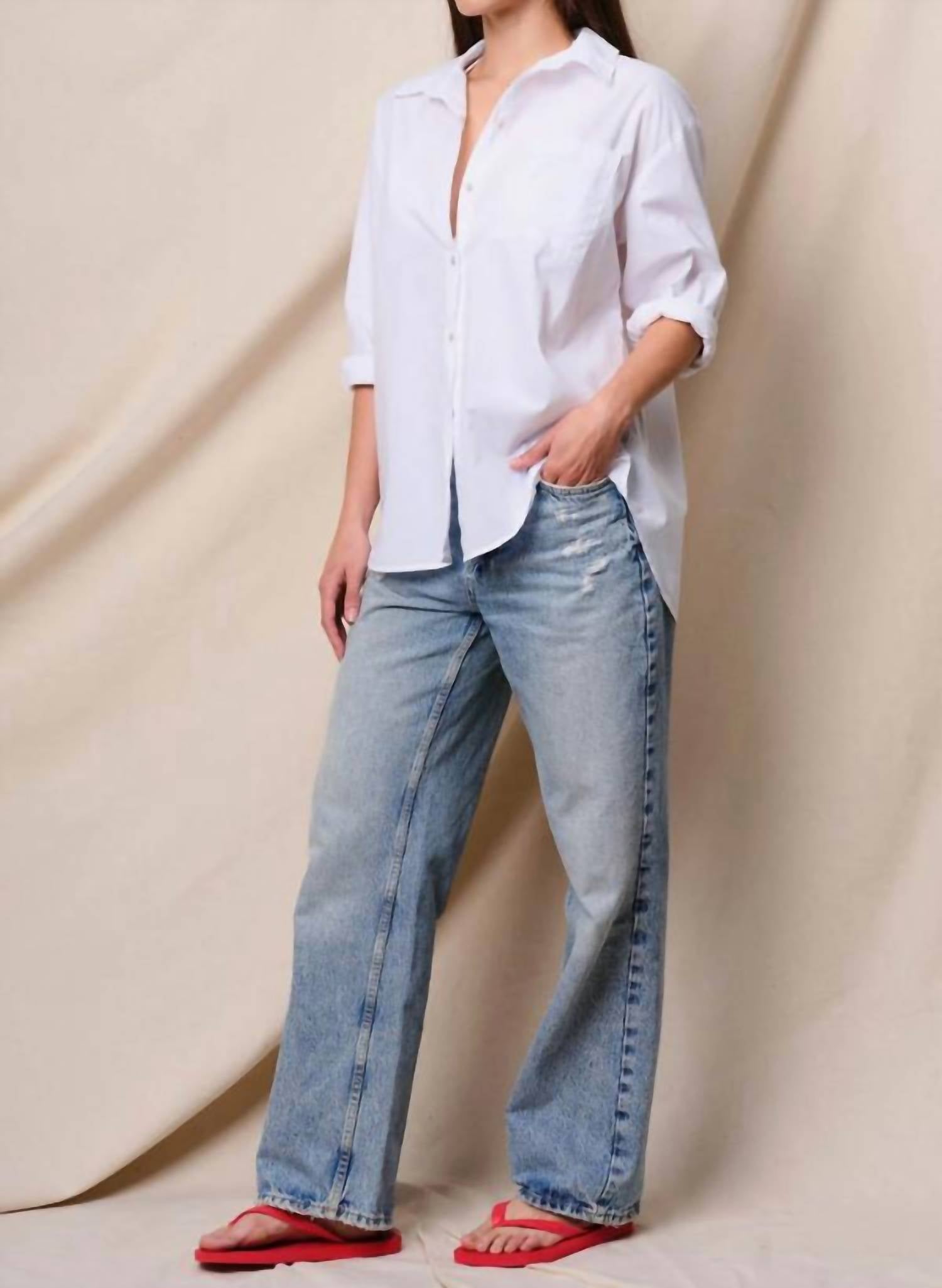 Sundry Sur La Mer Oversized Shirt in optic white - women's shirt - detail view