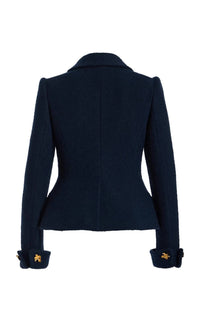 Oscar De La Renta - Women's Floral Button Tweed Jacket