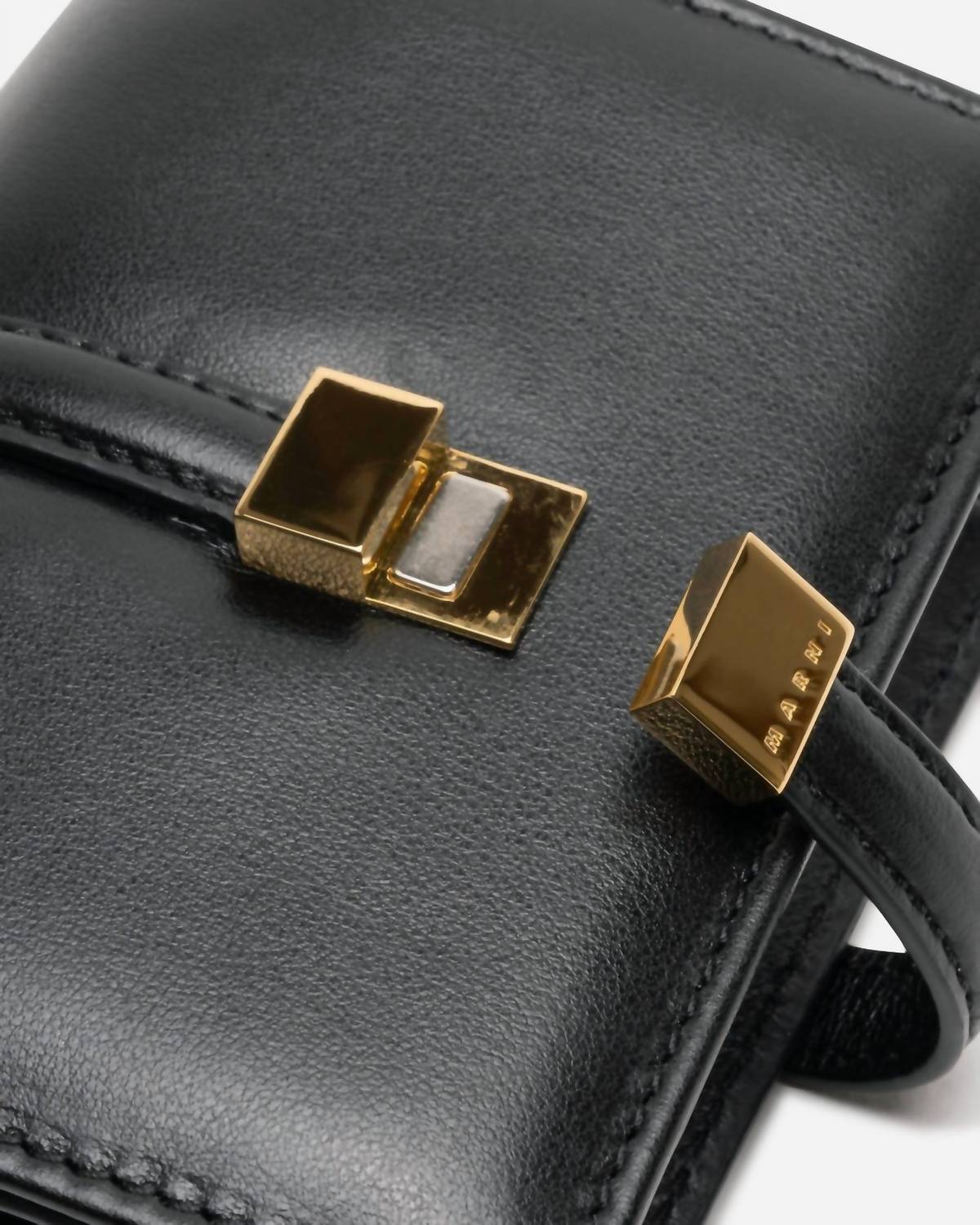 MARNI Men's Prisma Billfold Wallet in black - men's bag - detail view