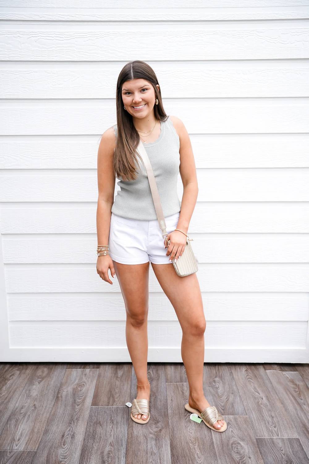 Doe And Rae - Scalloped Scoop Neck Sweater Top
