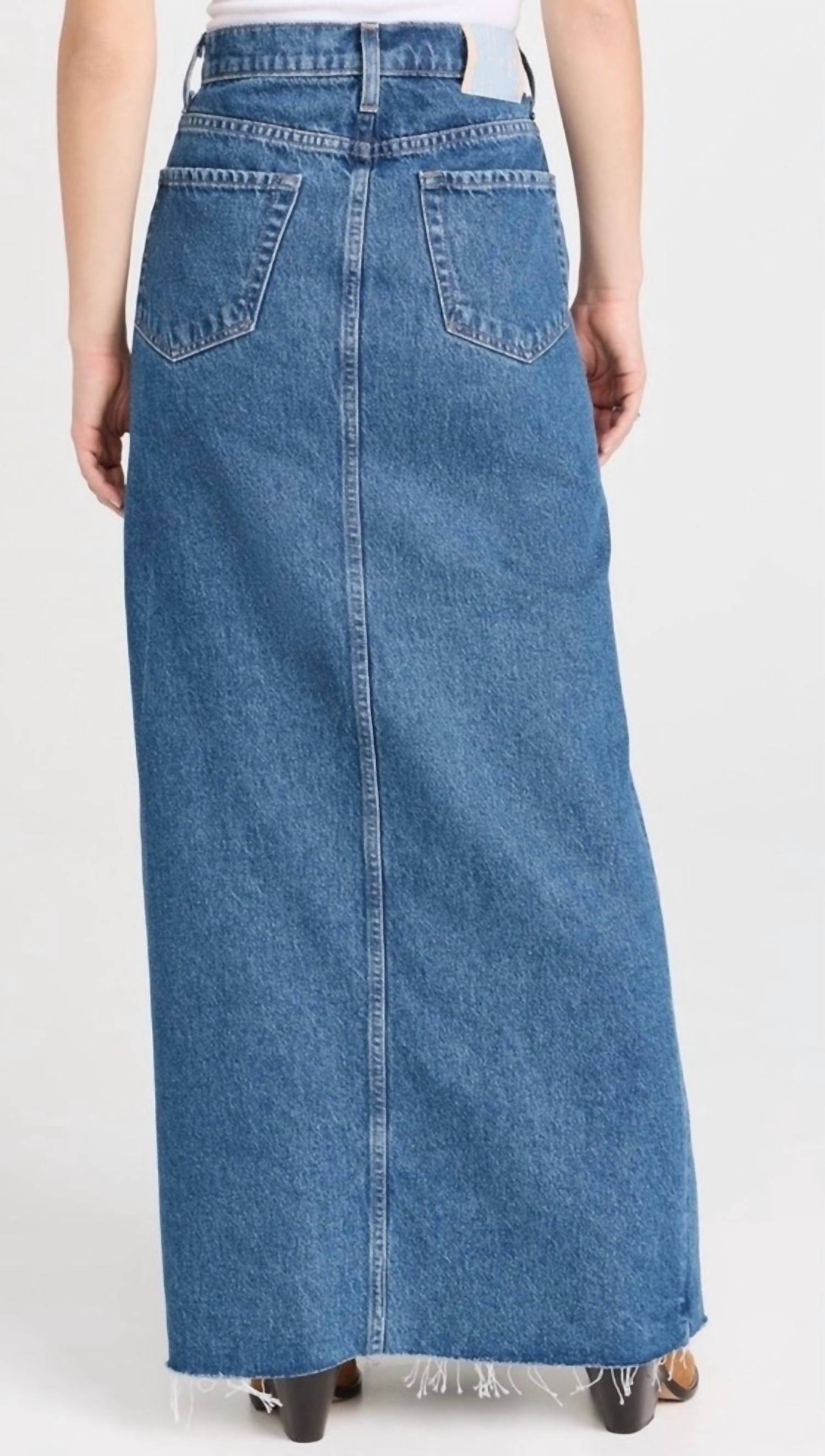 Mother - Lickity Split Fray Denim Maxi Skirt