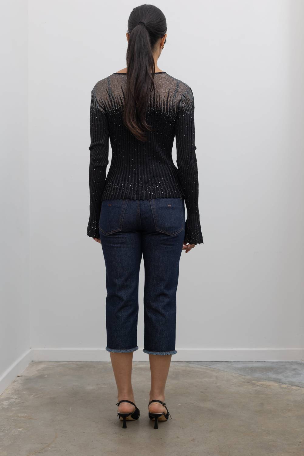 Collective - Metallic Jeweled Button Down Blouse