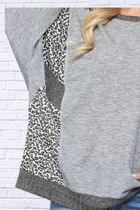 GiGiO Catlynn T-shirt in grey - women's long sleeve top - alternate view