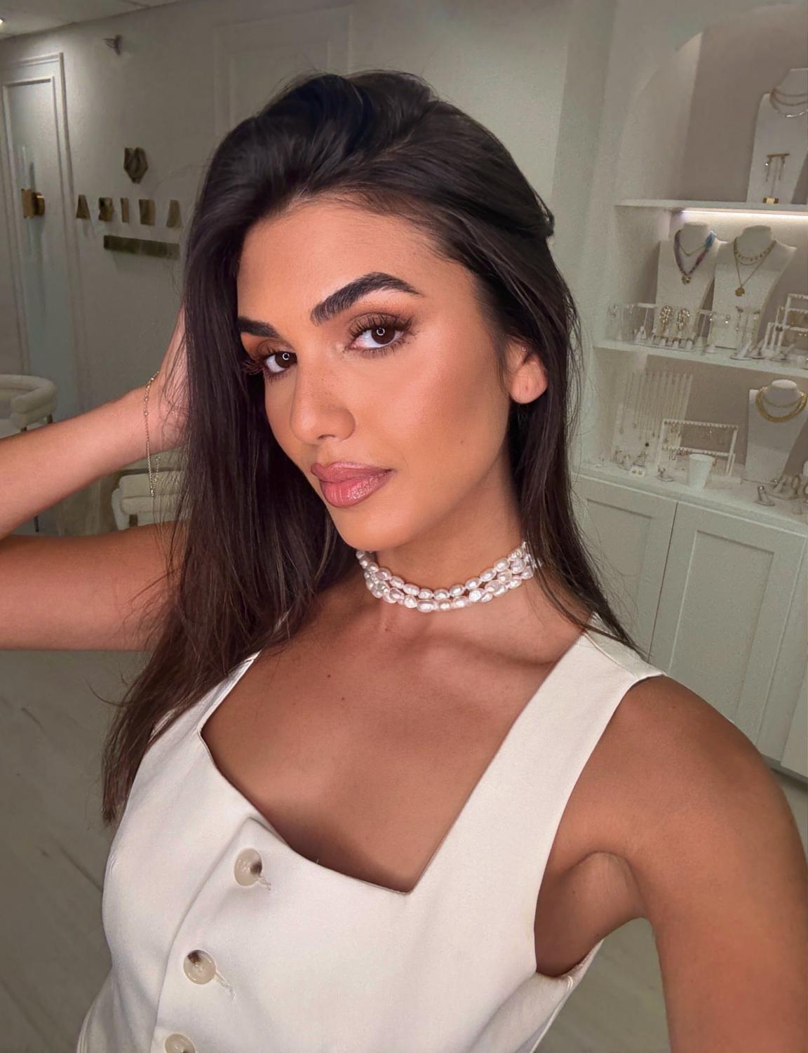 Sahira Jewelry Design - Women's Madeline 3-layered Pearl Choker Necklace