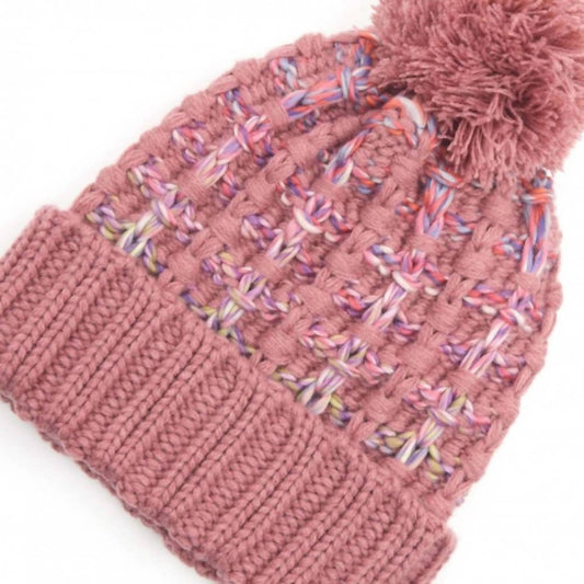 Judson & Company - Women's Double Slipstitch Pom Pom Beanie