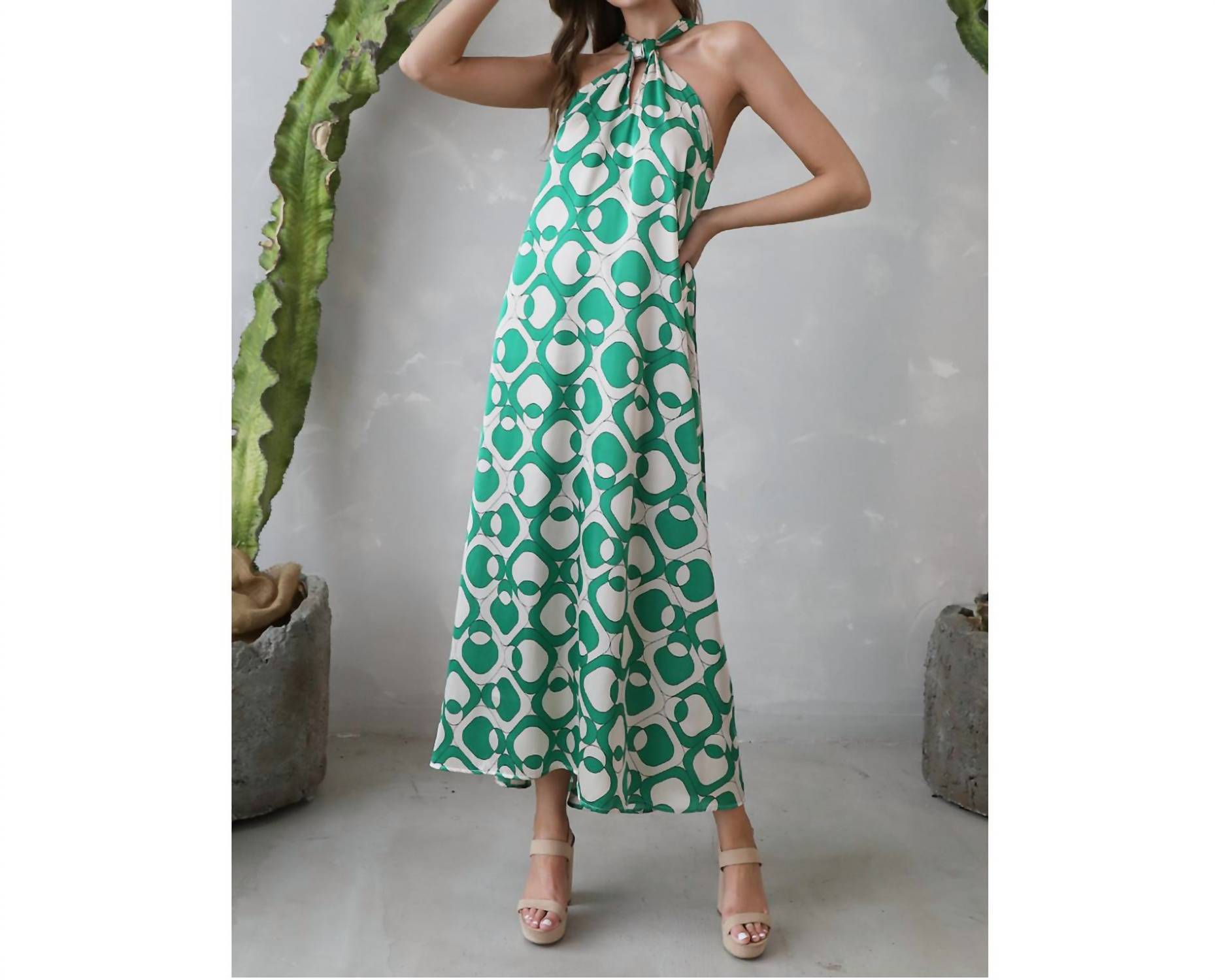 Tyche - Modern Geo Cut Out Maxi Dress