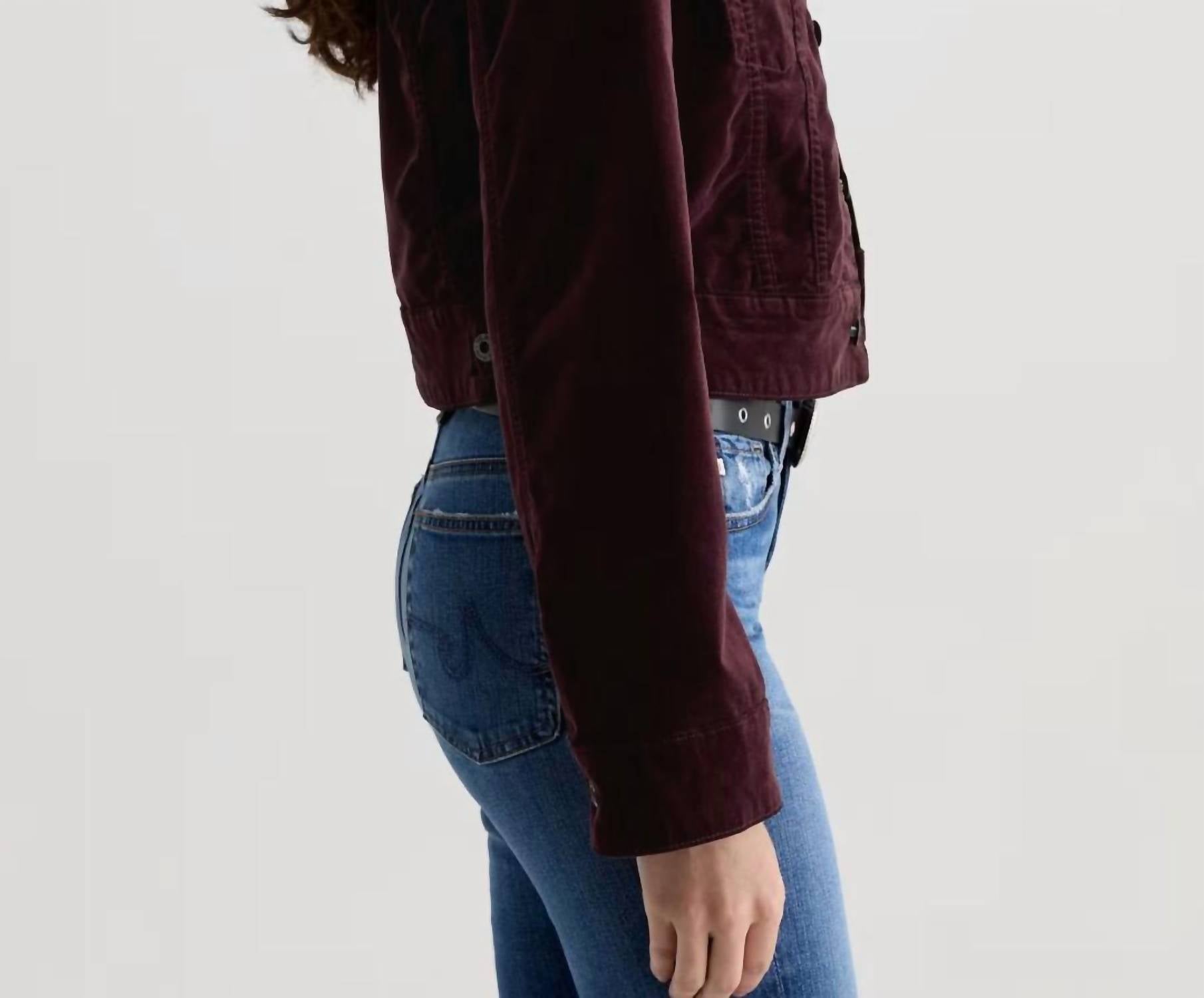 Ag Jeans - Isa Velvet Cropped Trucker Jacket