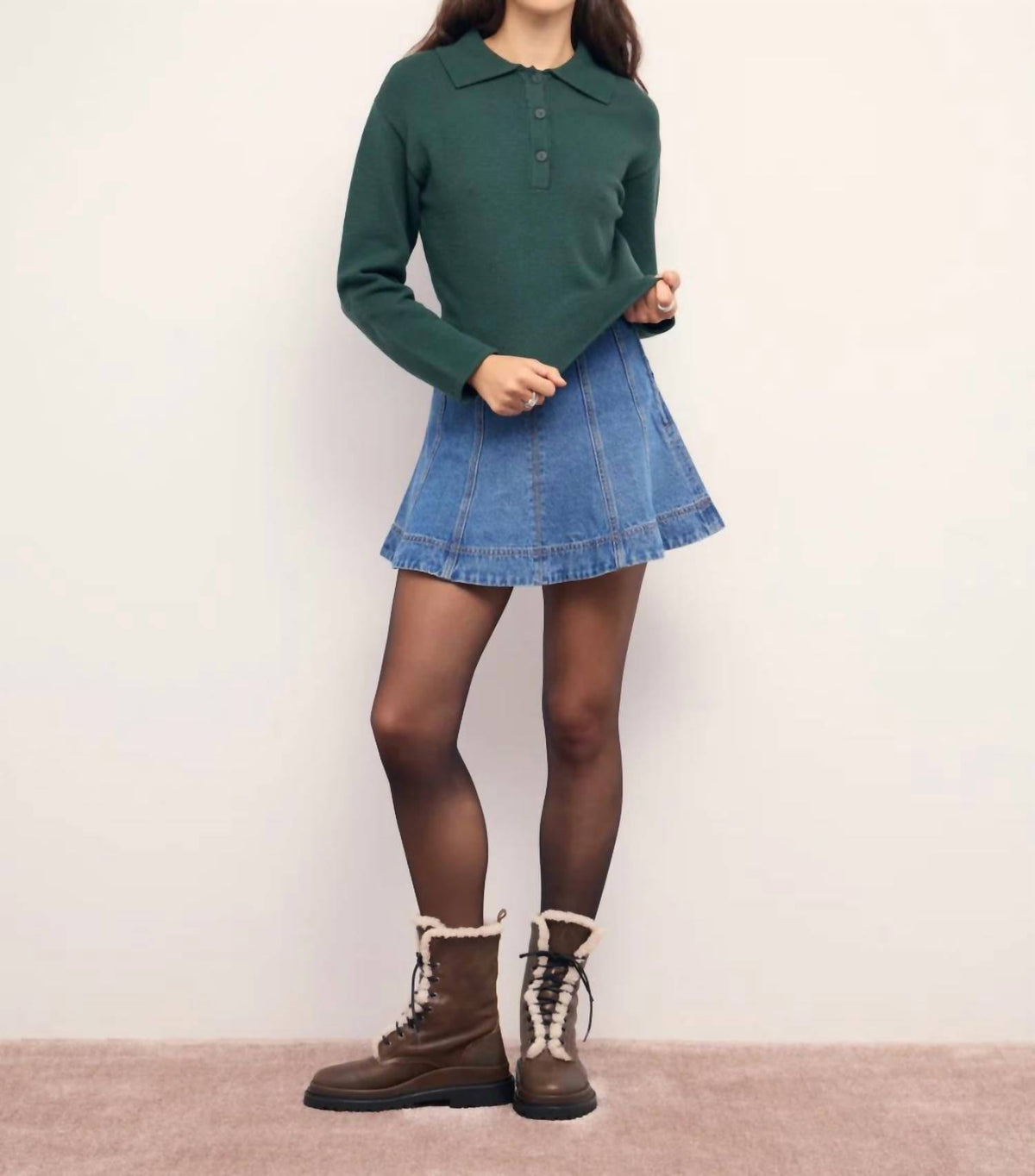 Minkpink - Elin Collared Knit Jumper Sweater