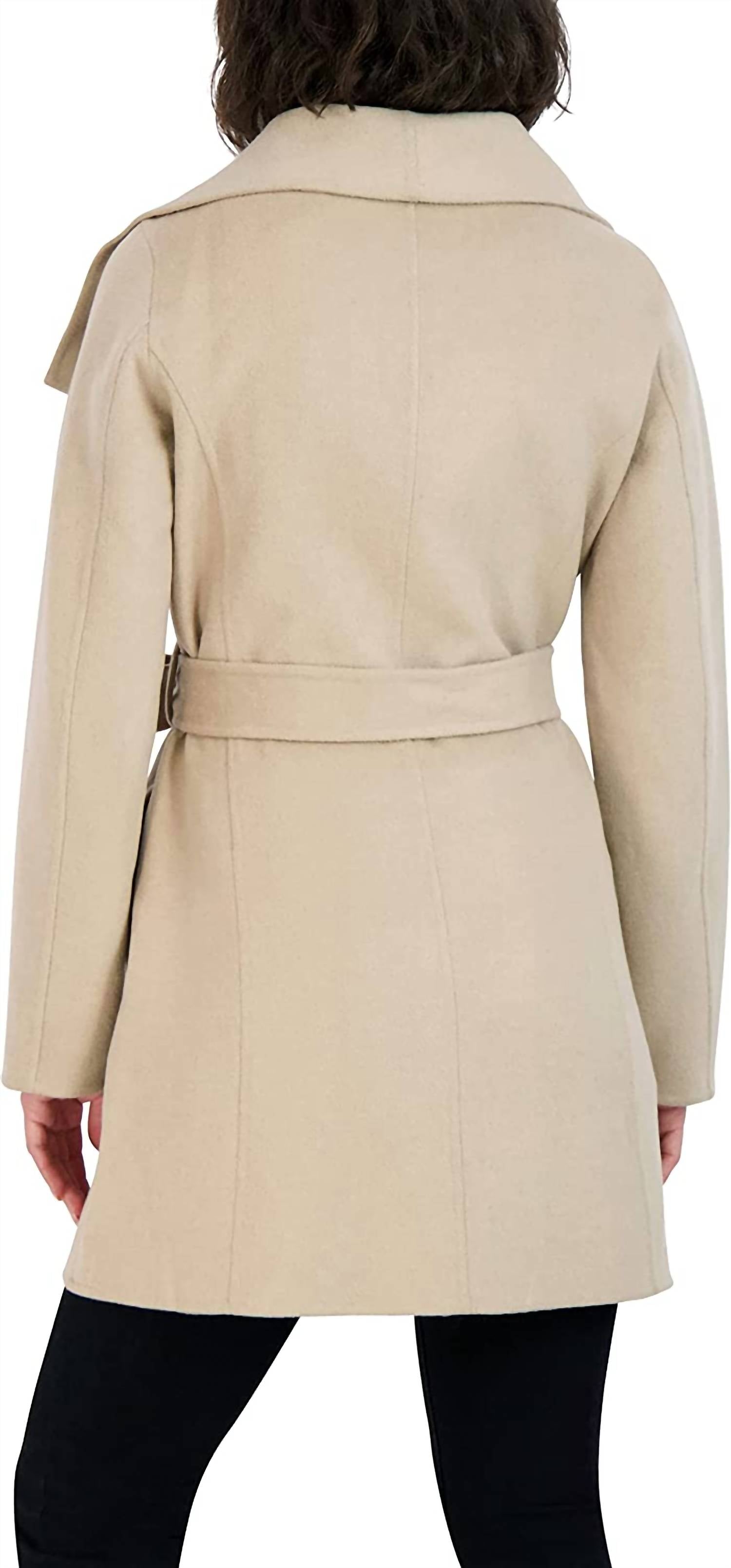 Womens Ella Jacket Wool Wrap Coat with Tie Belt