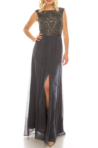 Aidan Mattox - Beaded Long A-line Evening Dress