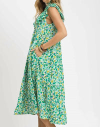 Umgee - Leaf Print Midi Dress