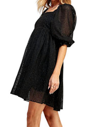 Sweet Lemon - Taylor Babydoll Shimmer Texture Dress