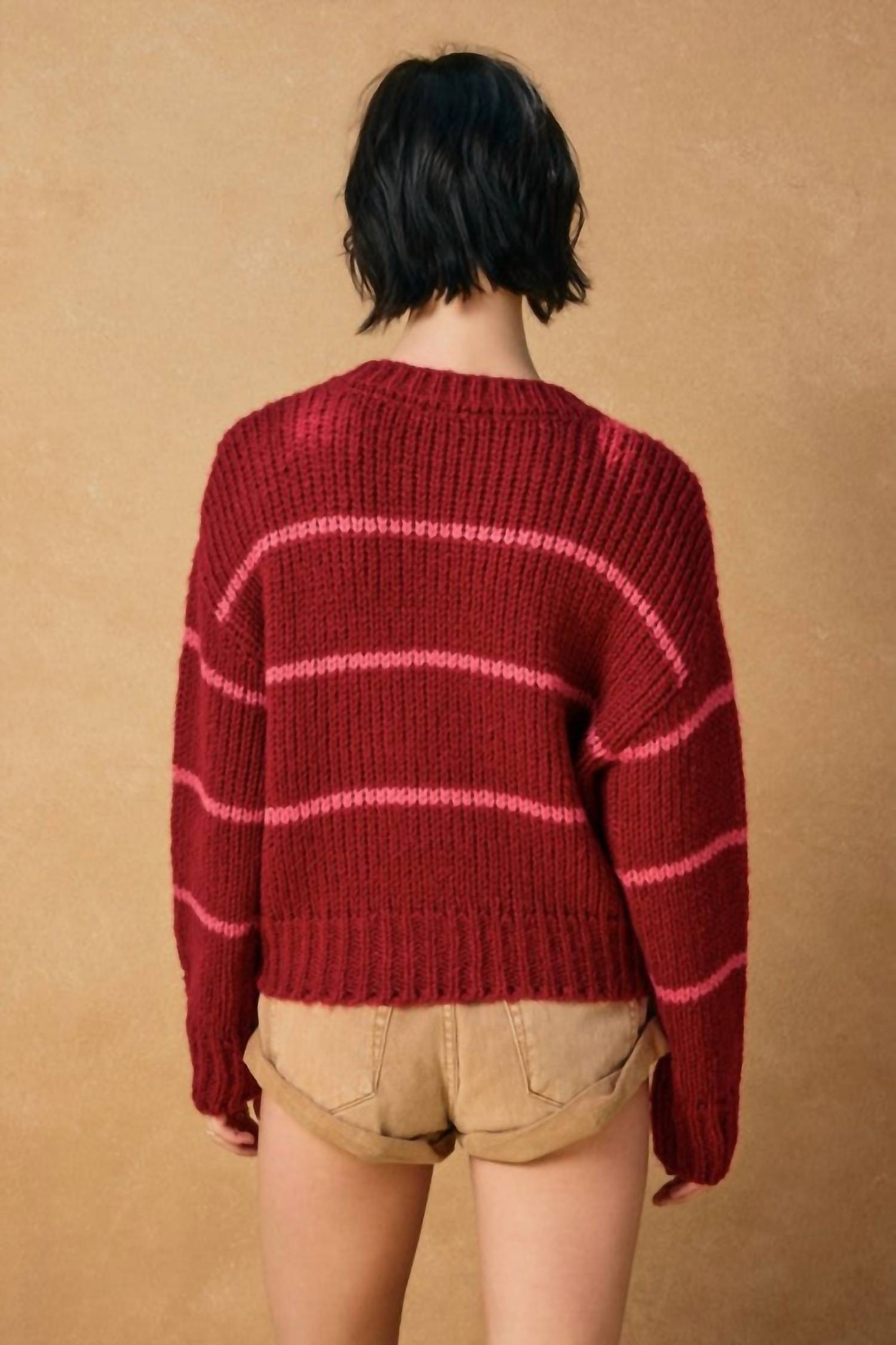 Dress Forum - Fluffy Striped Button Down Cardigan