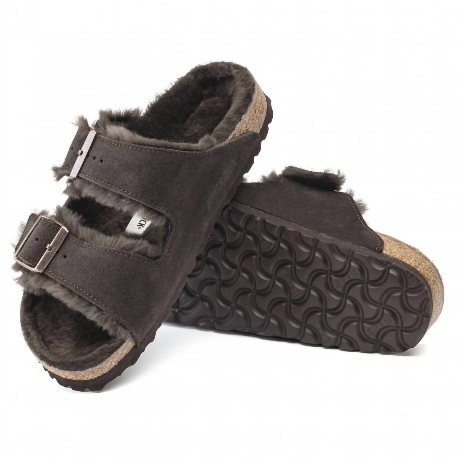BIRKENSTOCK Unisex Arizona Shearling Sandals in mocha - item - alternate view