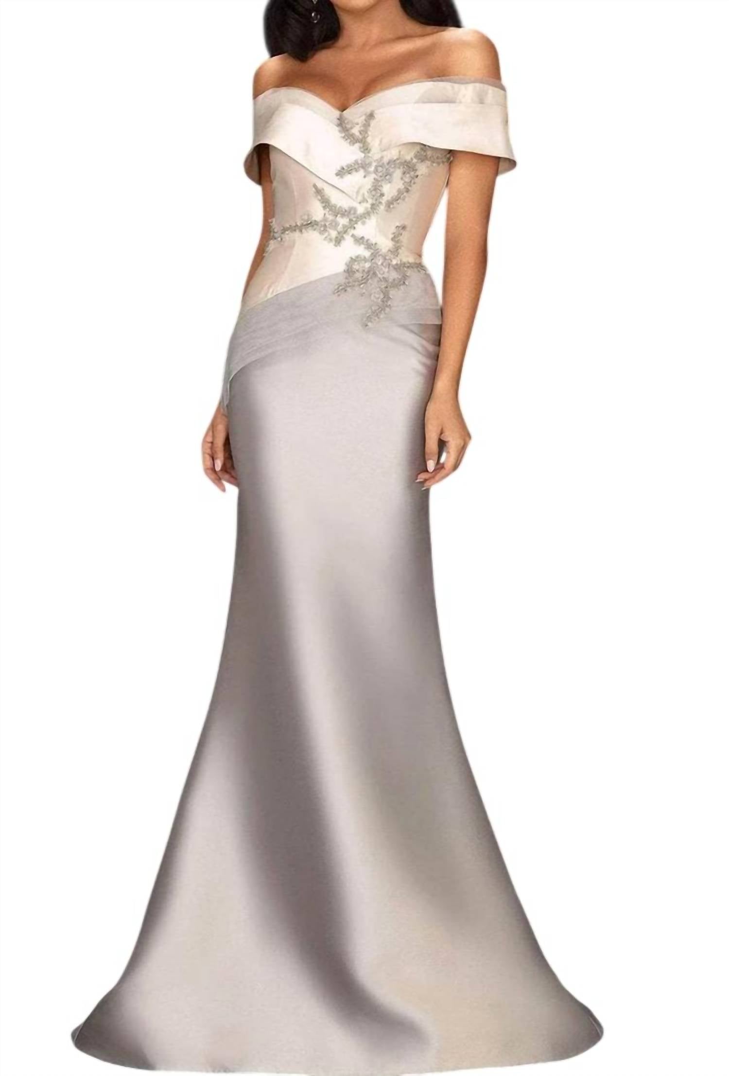 Terani Couture - Off-shoulder Mermaid Mother Of The Bride Dress