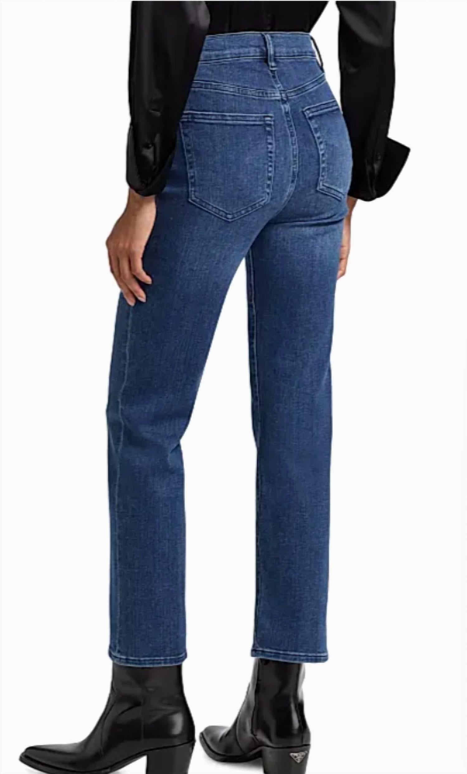 FRAME Le Sleek Straight Jeans in thunderstorm - women's jeans - alternate view