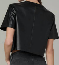 Joe'S Jeans - The Boxy Vegan Leather Tee