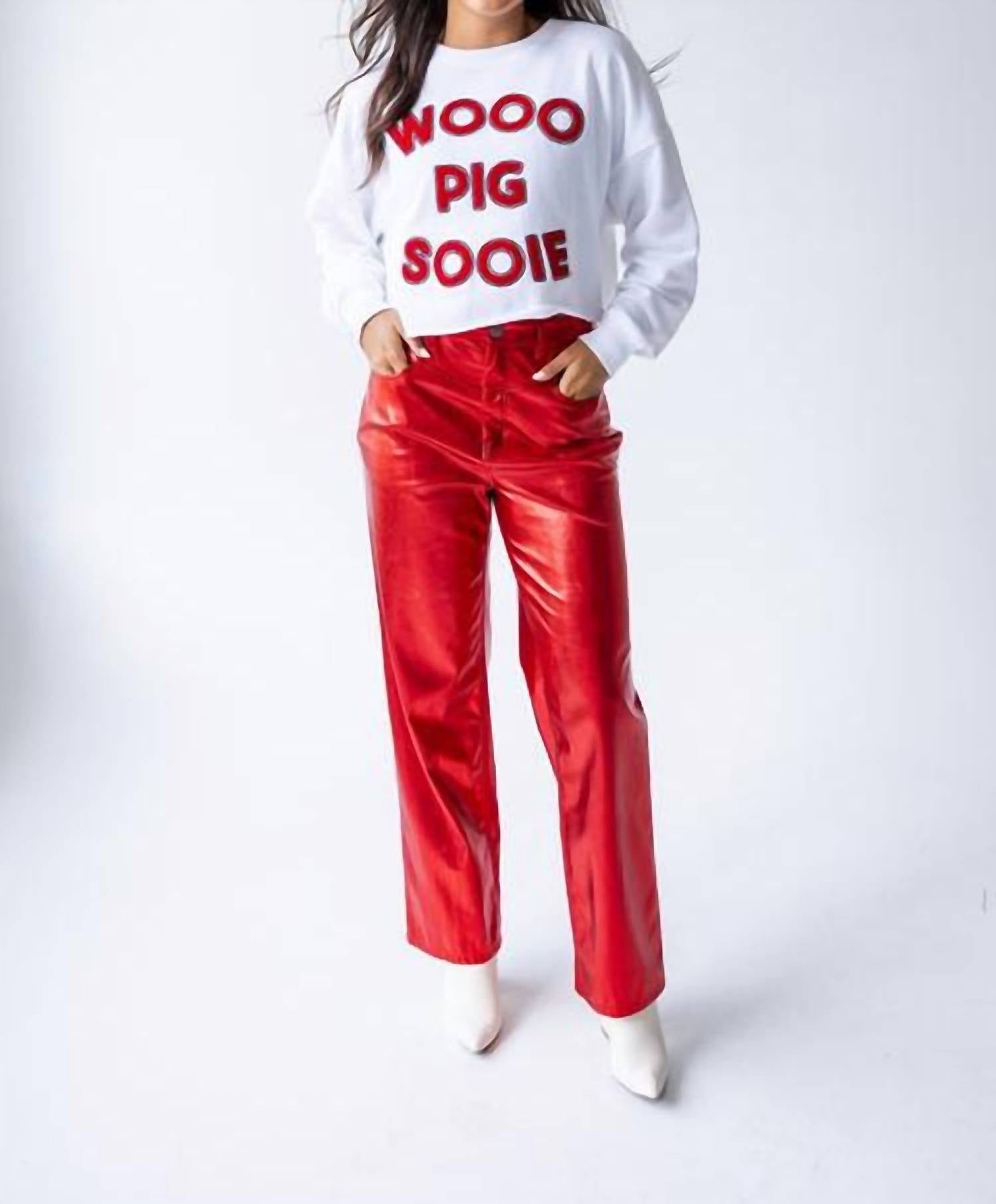 Gameday Social - Arkansas Perkins Chenille Crewneck Top