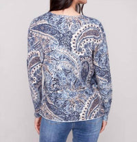 Charlie B - Printed V Neck Sweater