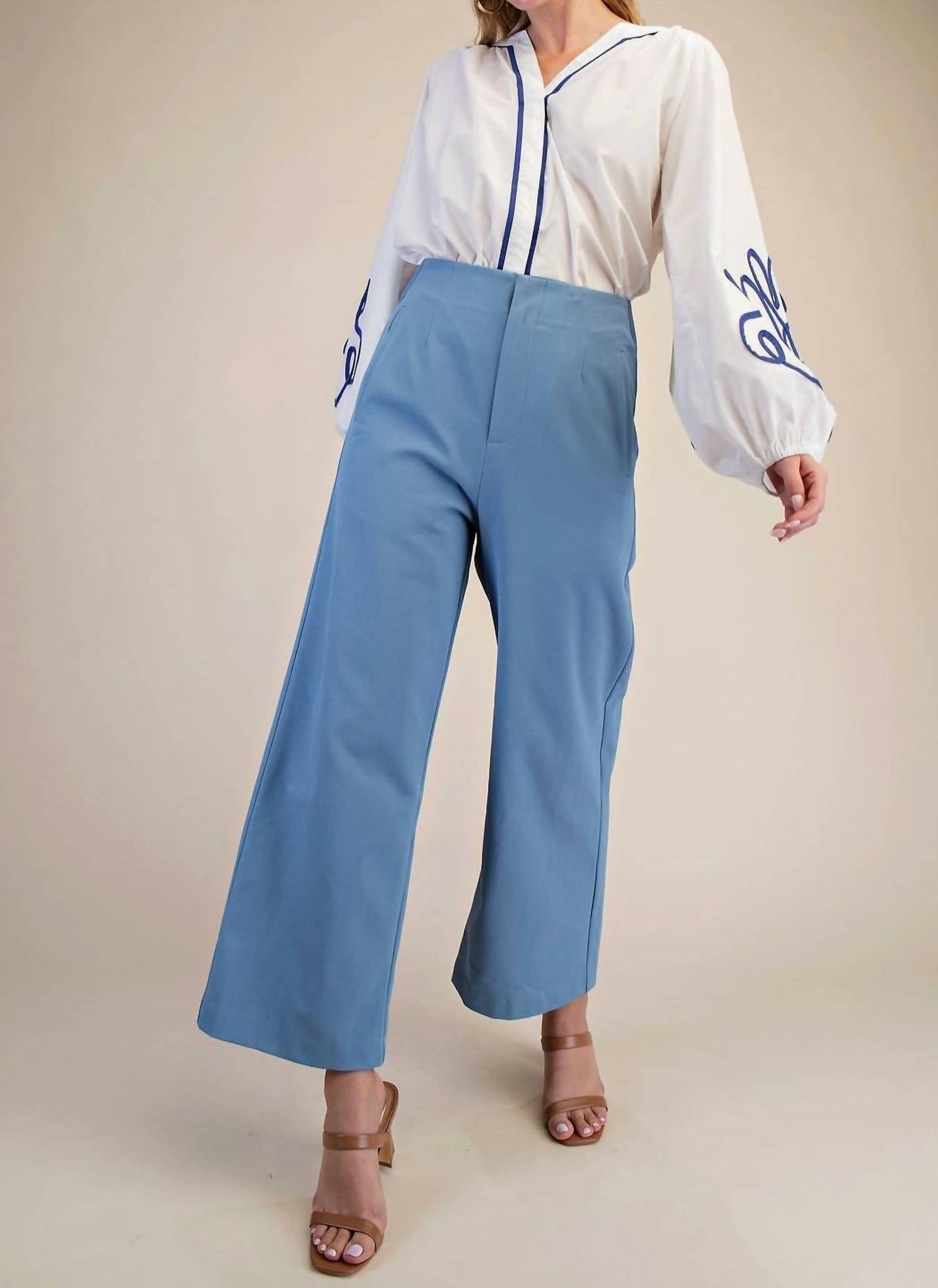Glam - High Waisted Wide Leg Pants