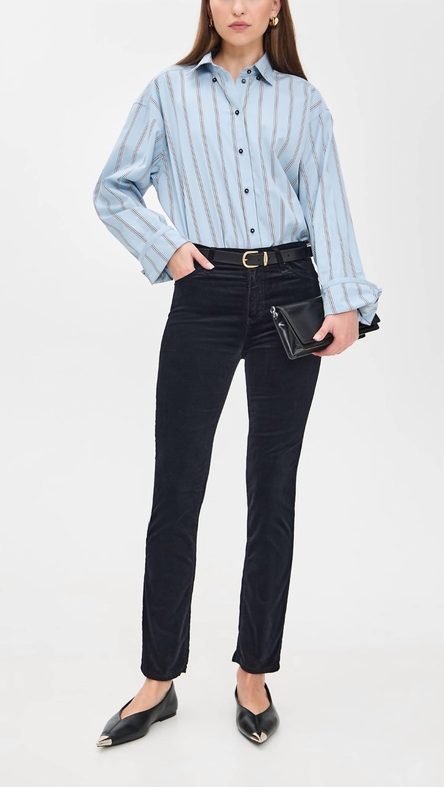 Ag Jeans - Mari Hi Rise Straight Velvet Jeans
