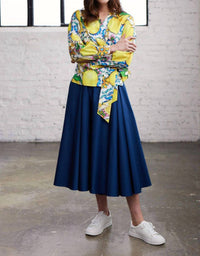 Marianna Déri - Pleated Cotton Satin Skirt