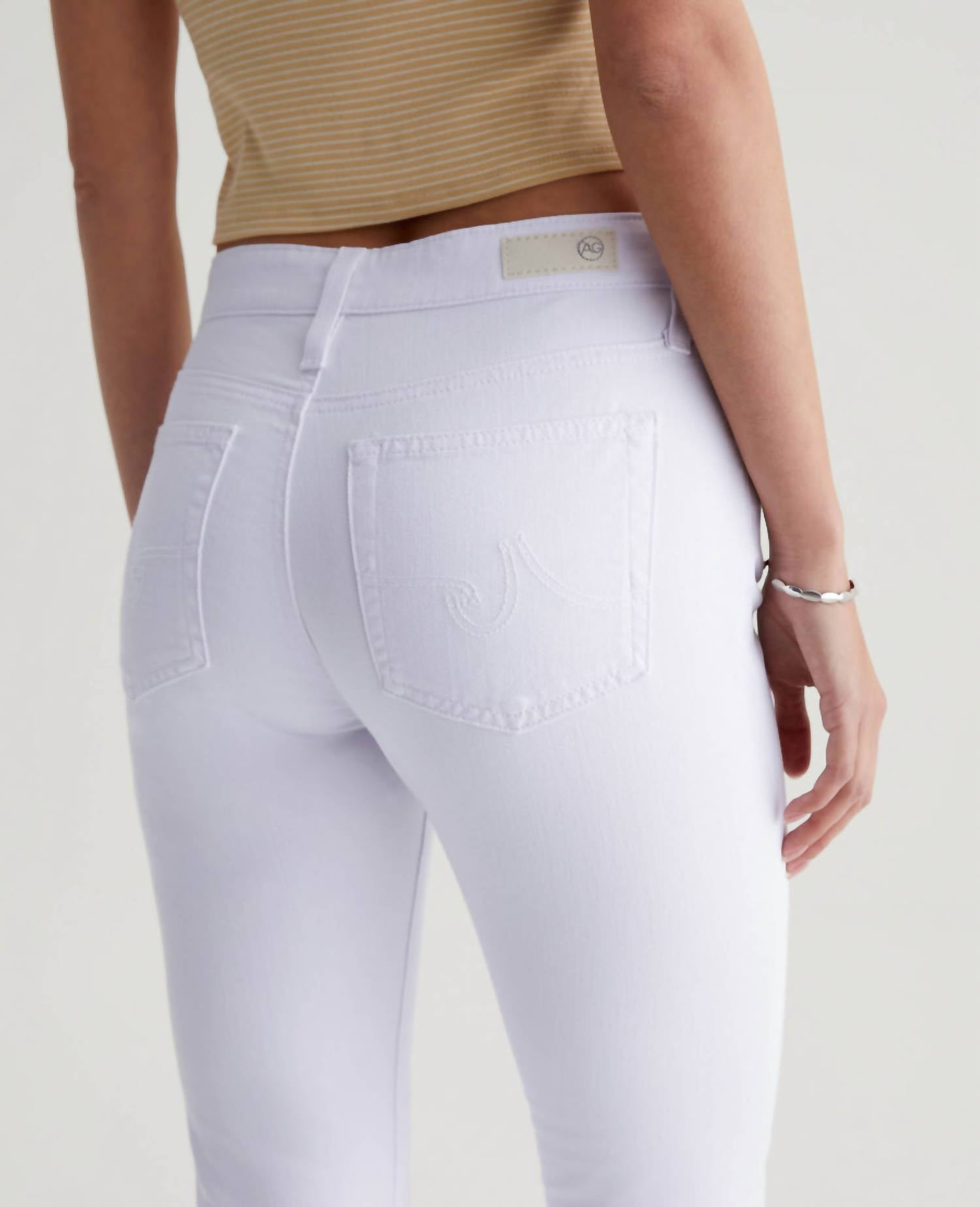 AG Jeans Farrah Skinny Ankle Jean in pearl white - women's jeans - view 6