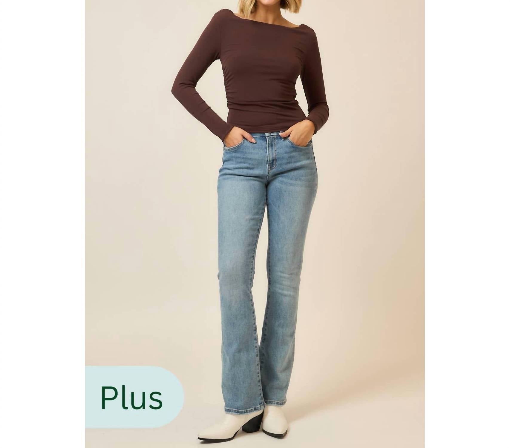 Cozy Co. - Ruched Boatneck Drop Shoulder Long Sleeve Top