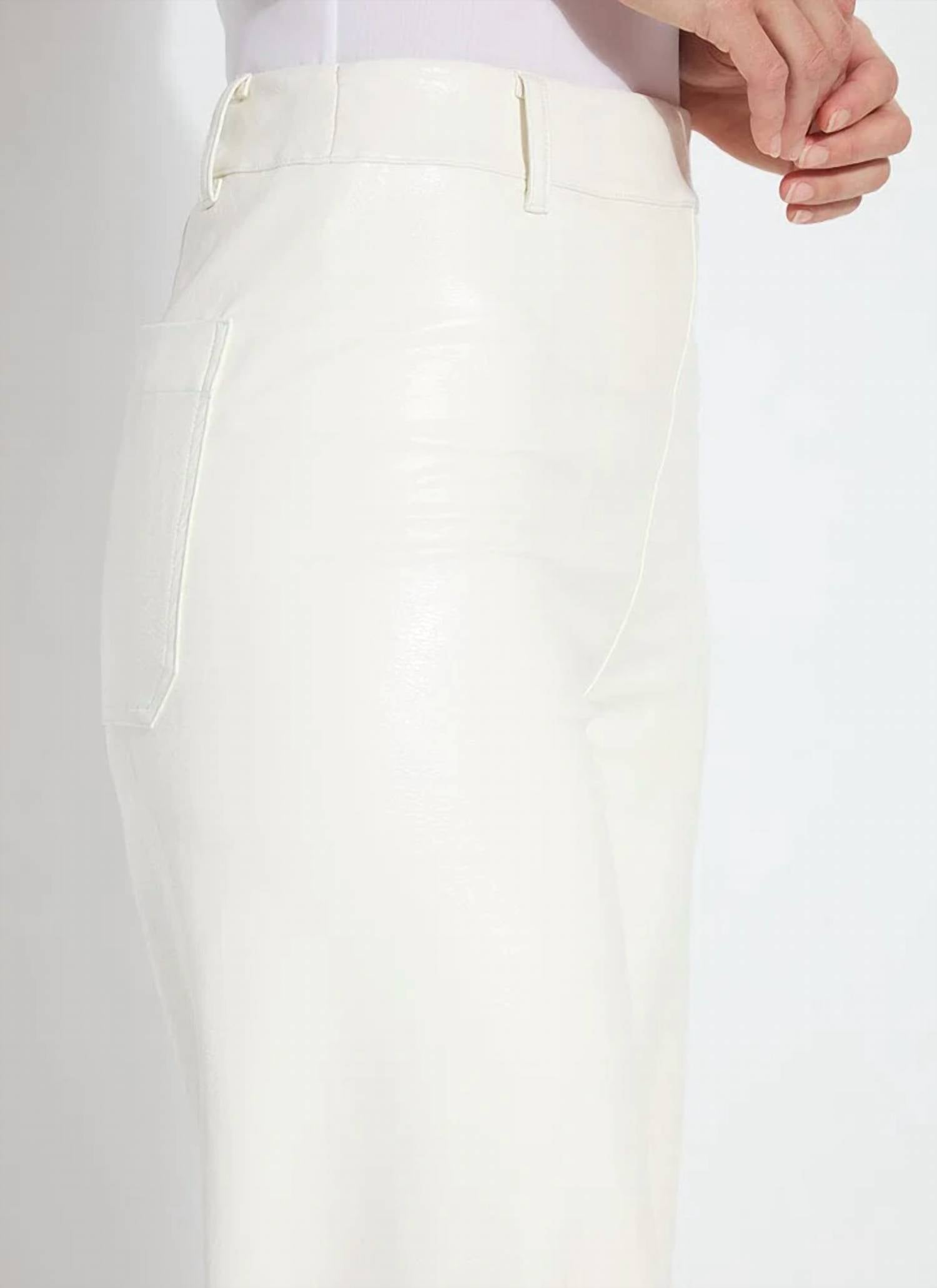 Lysse Vegan Leather Wide Leg Pants in snow white - women's pants - view 5