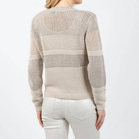 Kinross Mixed Stitch Lurex Crew Sweater in dune - women's sweater - view 5