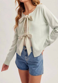 Hem & Thread - Striped Bows Sweater