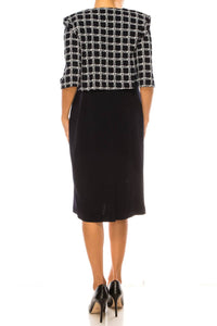 Maya Brooke - Checkered Print Two-piece Jacket Dress