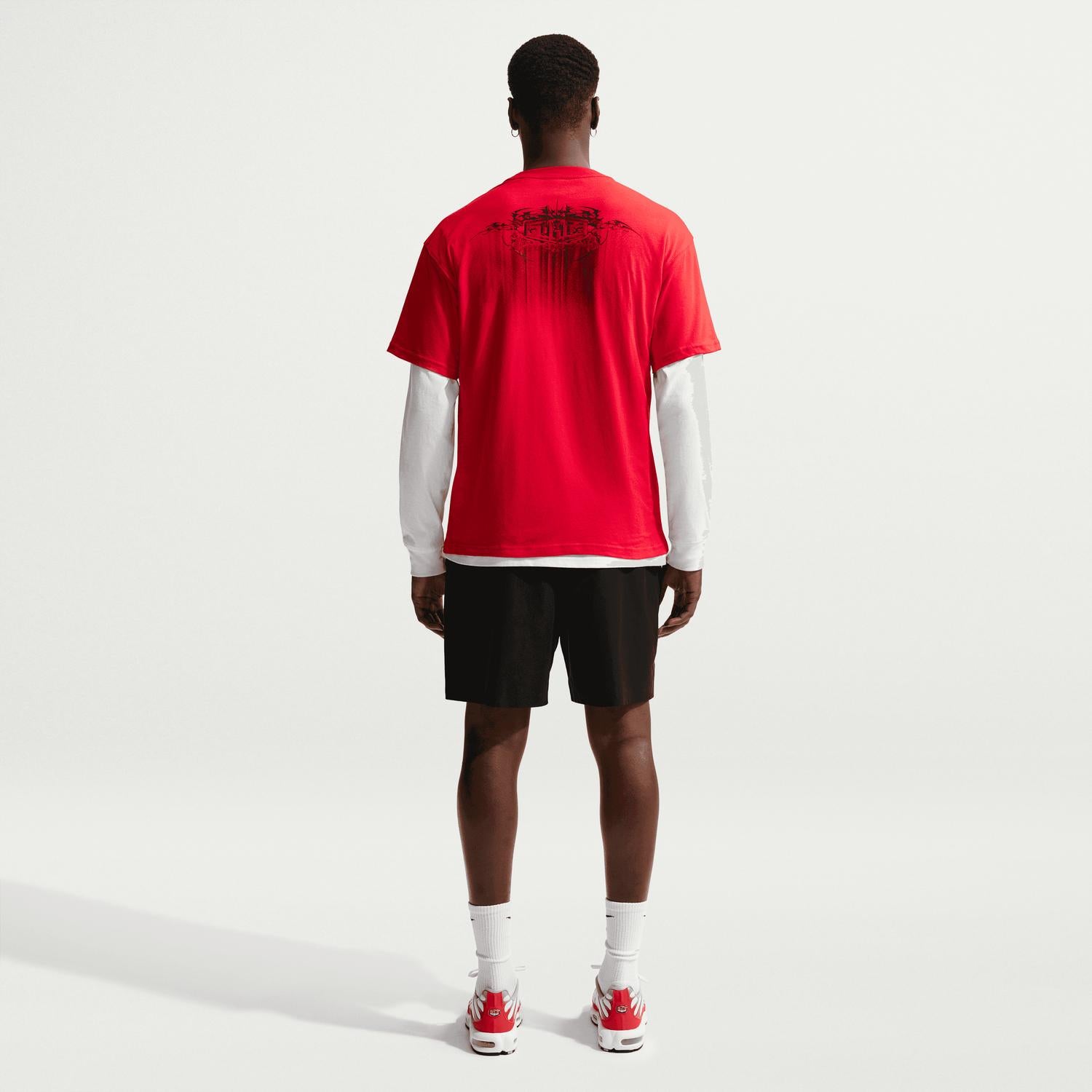 NIKE Chrome T-shirt in university red black - women's t-shirt - detail view