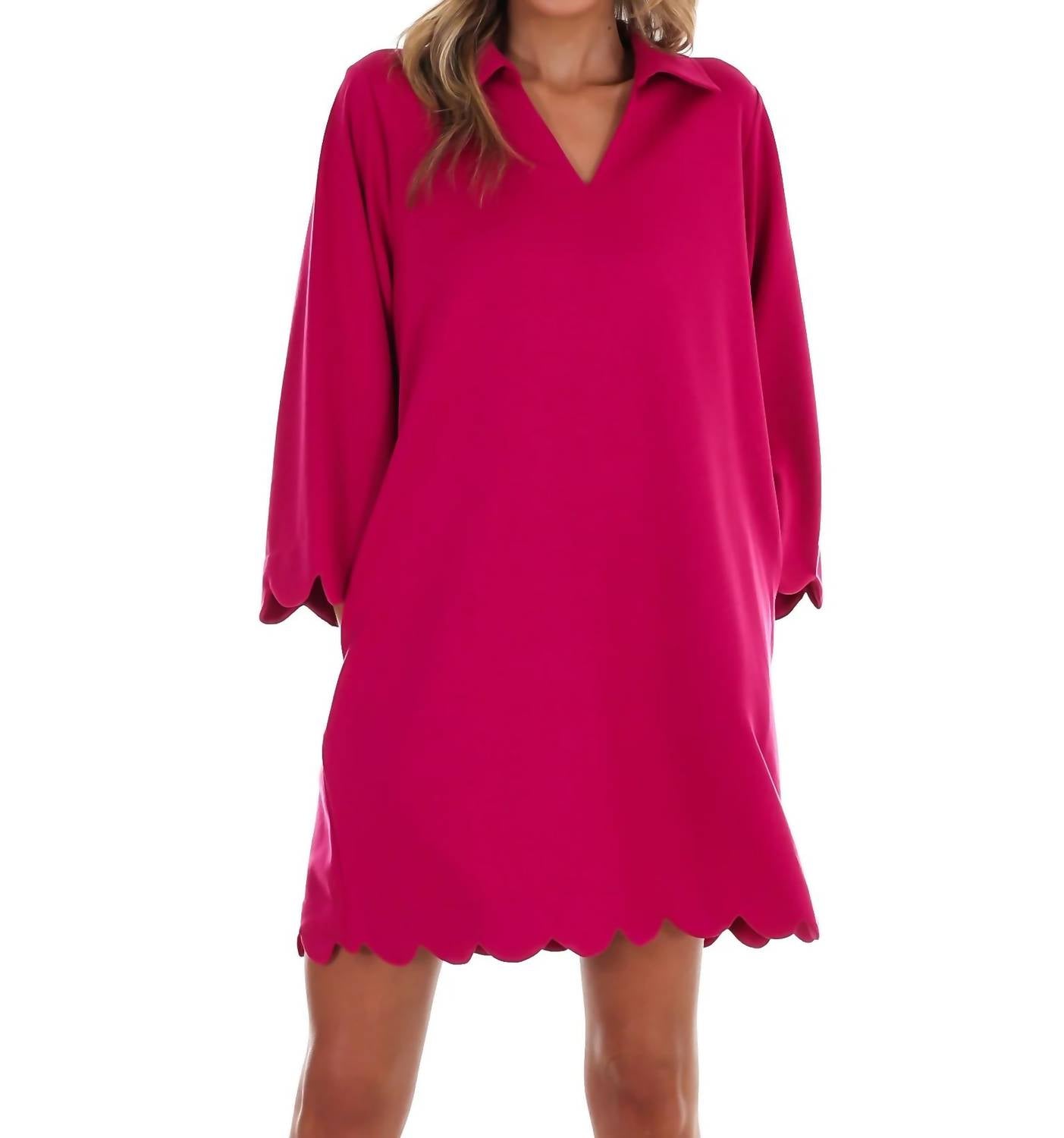 Jodifl - Women's Simply Styled Scallop Mini Dress