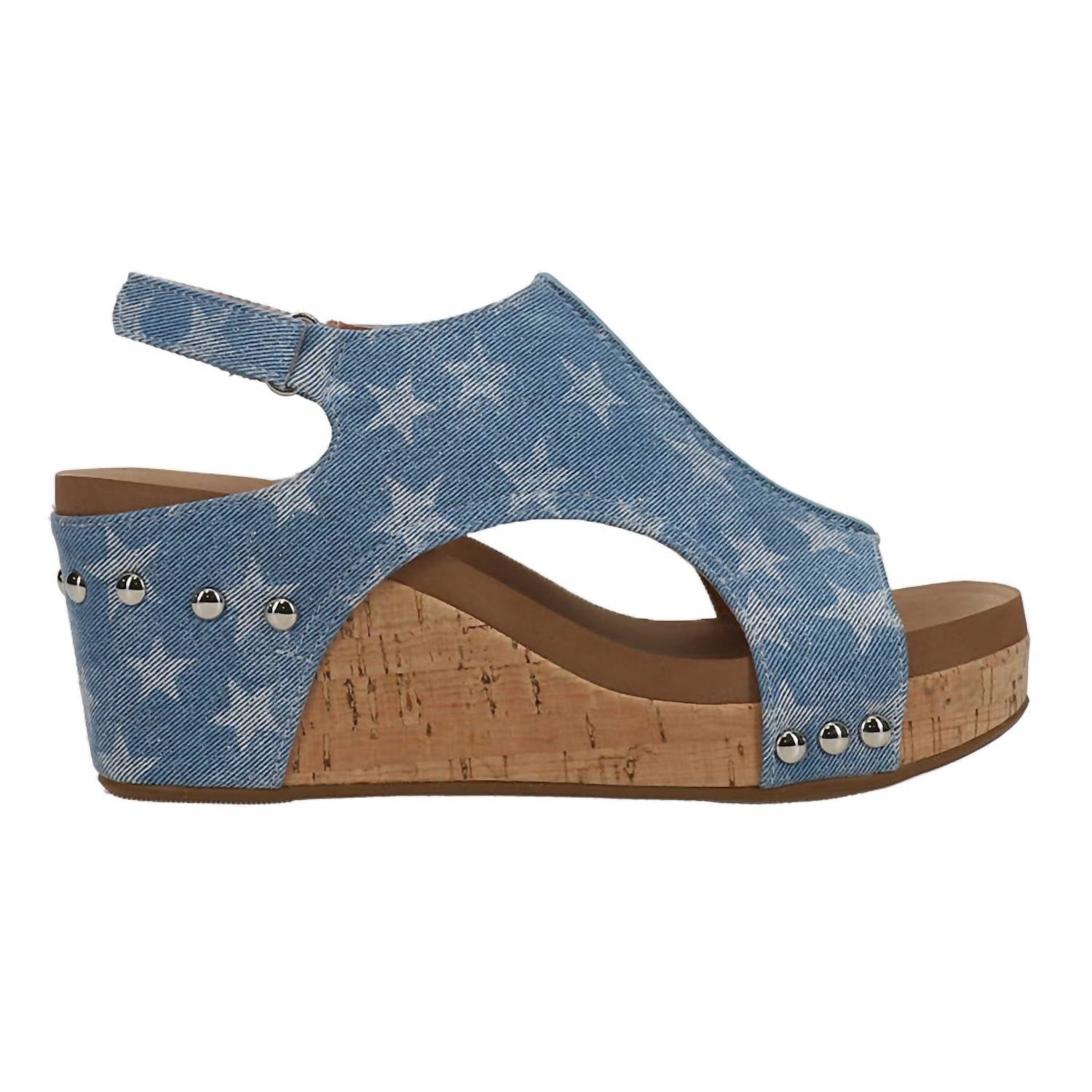Corkys Footwear - Women's Carley Graphic Studded Slingback Wedge Sandals