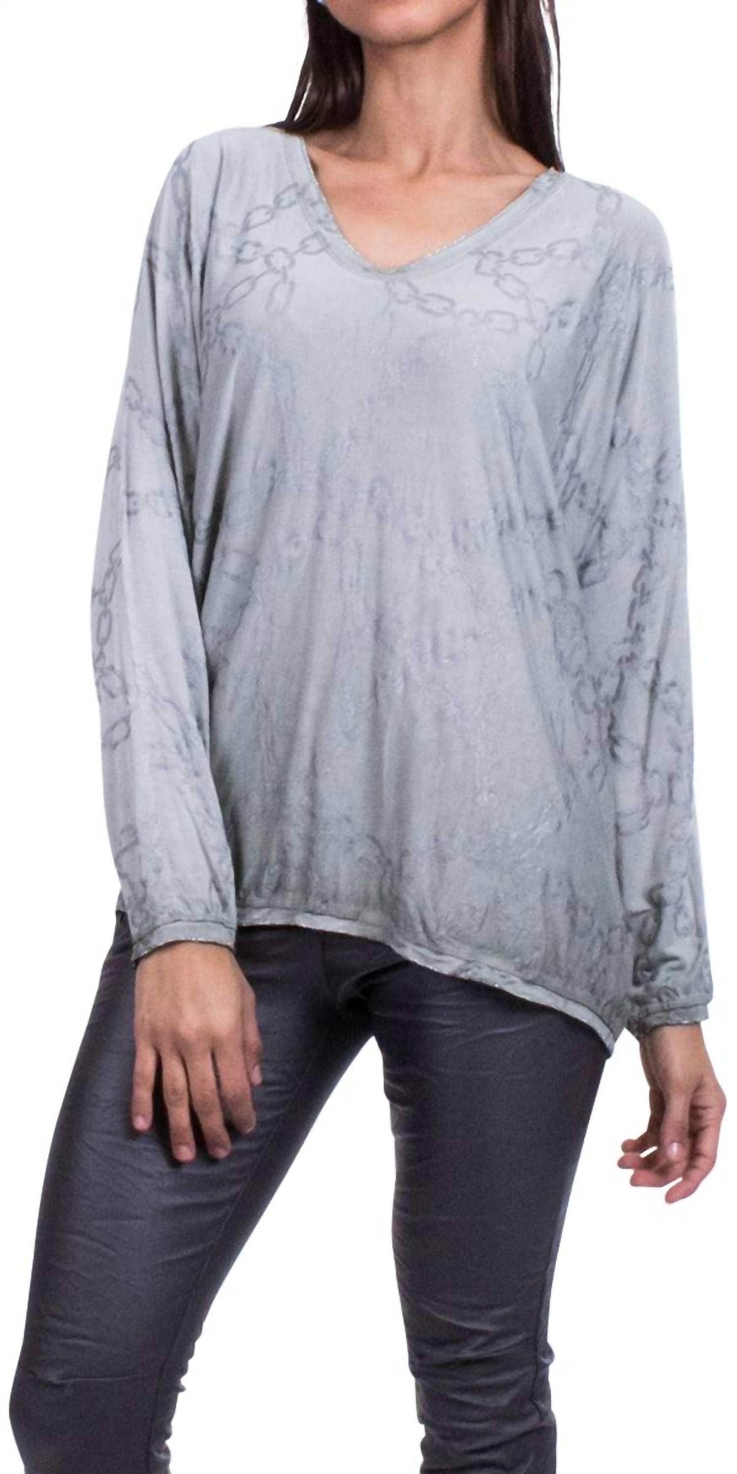 Gigi Moda - Francesca V-neck Long Sleeve Top