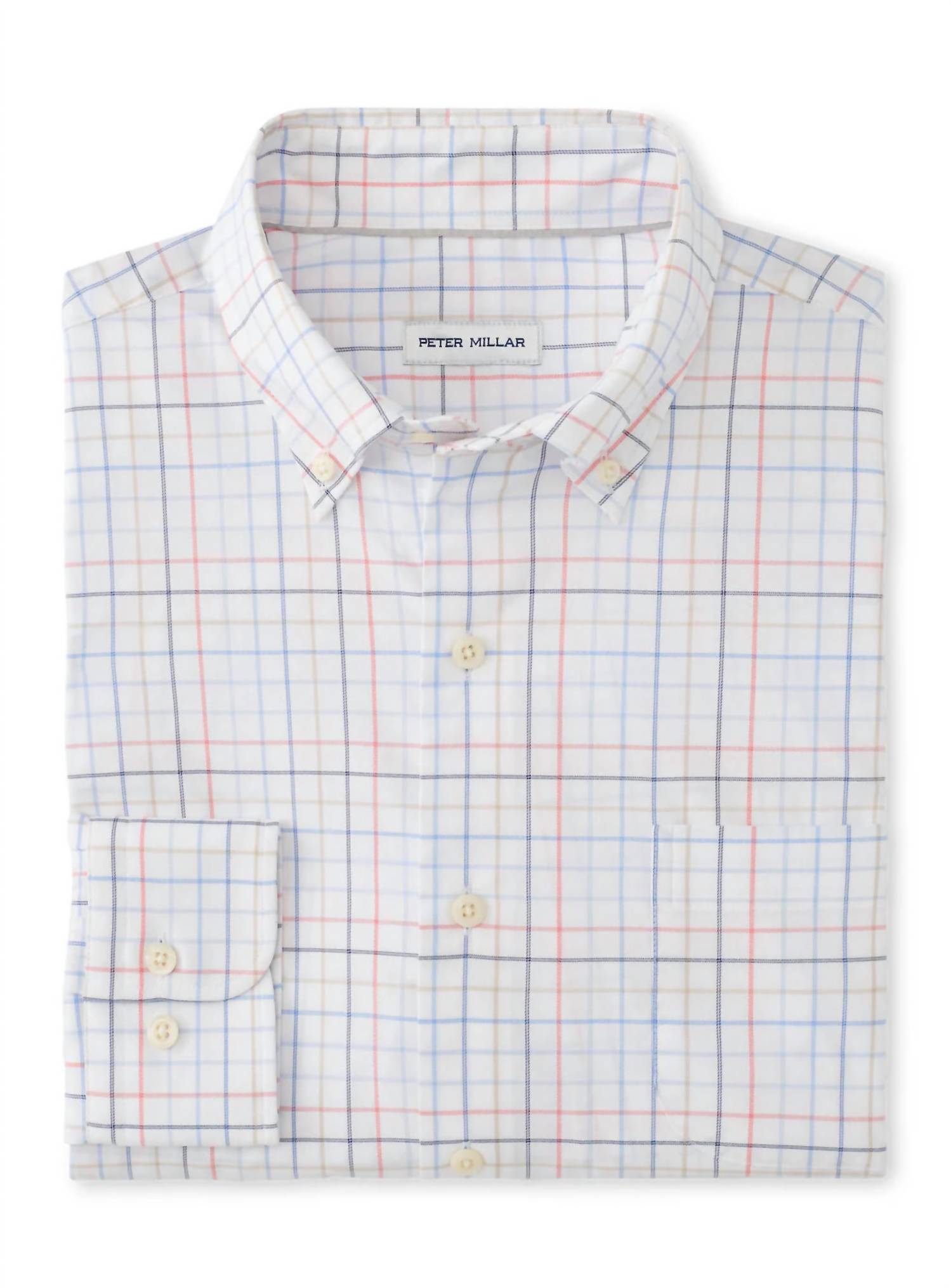 PETER MILLAR Allen Crown Lite Sport Shirt in white - men's shirt - detail view