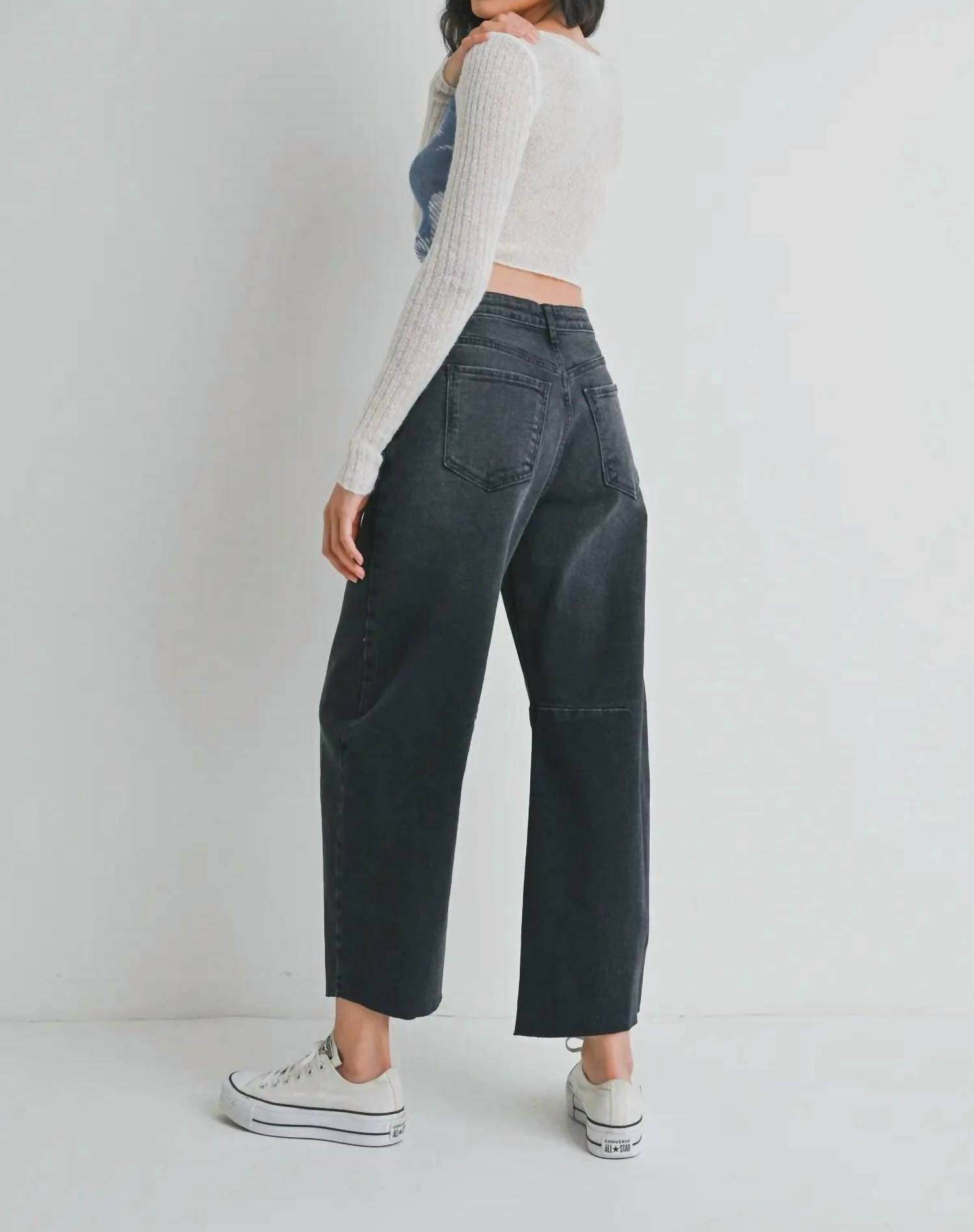 Just Black Denim - Seam Barrel Wide Leg Jean