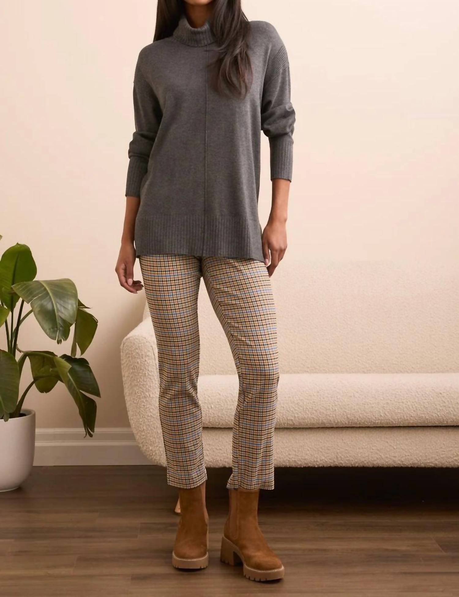 Tribal - Drop Shoulder Turtleneck Sweater