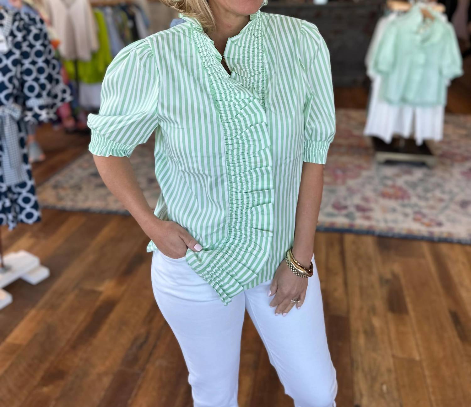 Boho Chic - Women's Apple Stripe Blouse