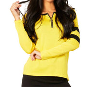 Crew Stripe Zip Detail Top