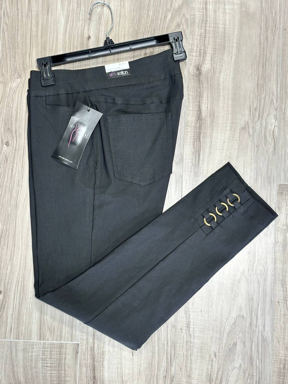 Slimsation By Multiples Women's Down The Road Pants in intense gray - women's pants