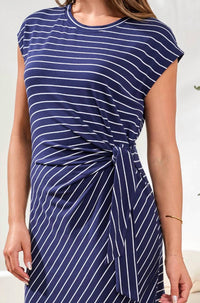 Tribal - Cap Sleeve Striped Dress