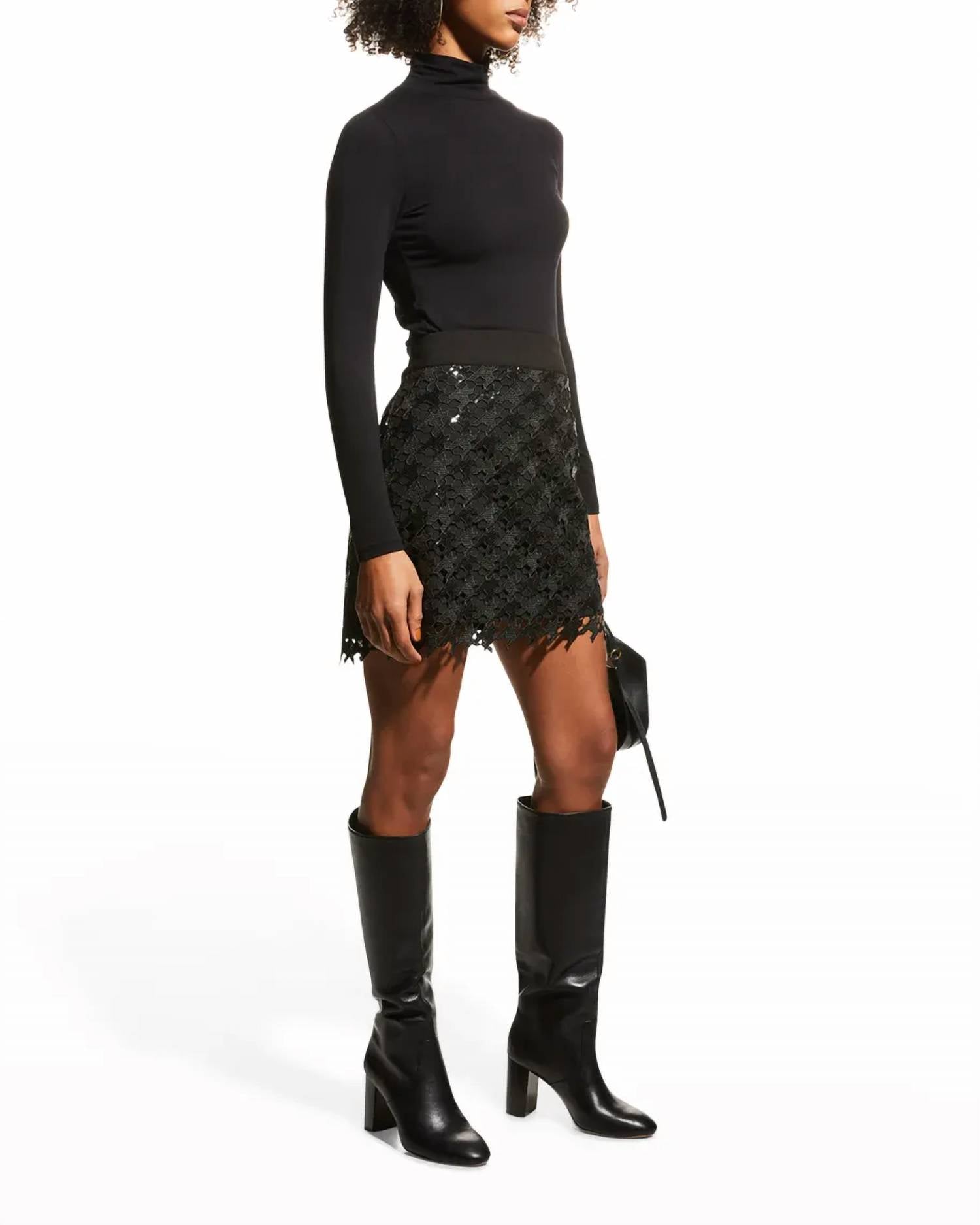 MODERN MINI HERRINGBONE SEQUIIN SKIRT